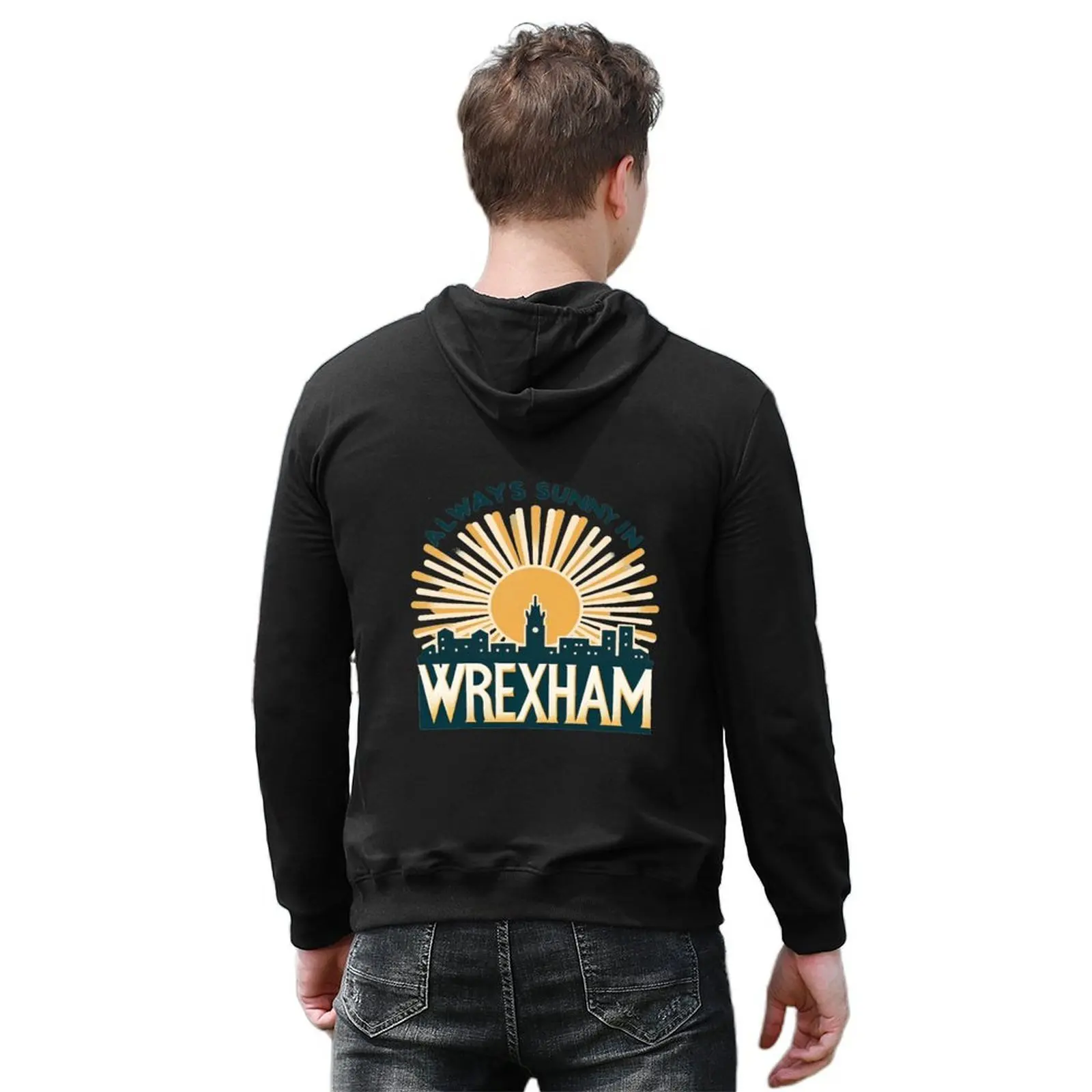 دائما مشمس في Wrexham هوديي ملابس الخريف الكورية ملابس الرجال الملابس الجمالية معطف الرجال أنيمي هوديي