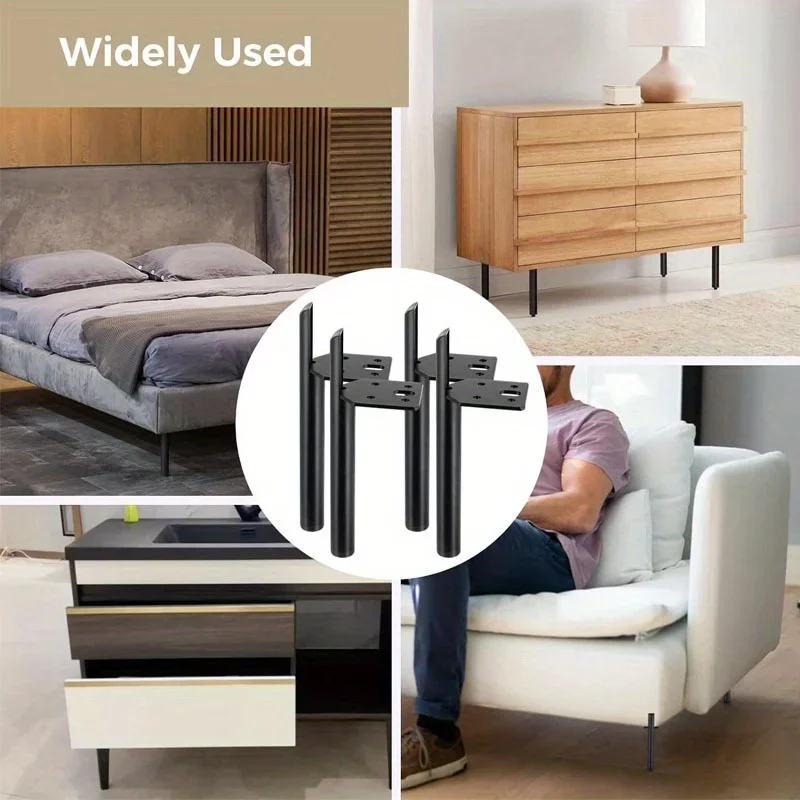 4pcs Furniture Legs Coffee Table Feet Metal Furniture Leg for Sofa Cabinet Side Mounted Style Furniture DIY Replacement Feet image 5