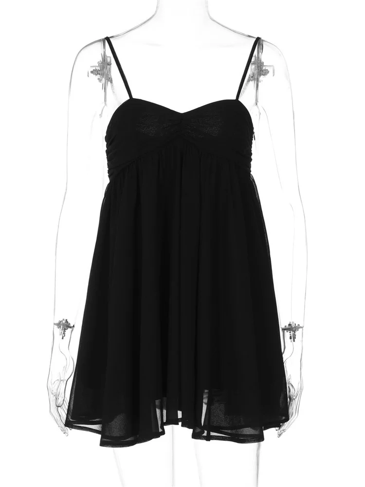 Tossy Sommer Sexy Backless Mini Kleid Weibliche Rüschen Patchwork Strand Urlaub Spaghetti Schlank, Figurbetontes Kleid frauen Mini Kleid Neue