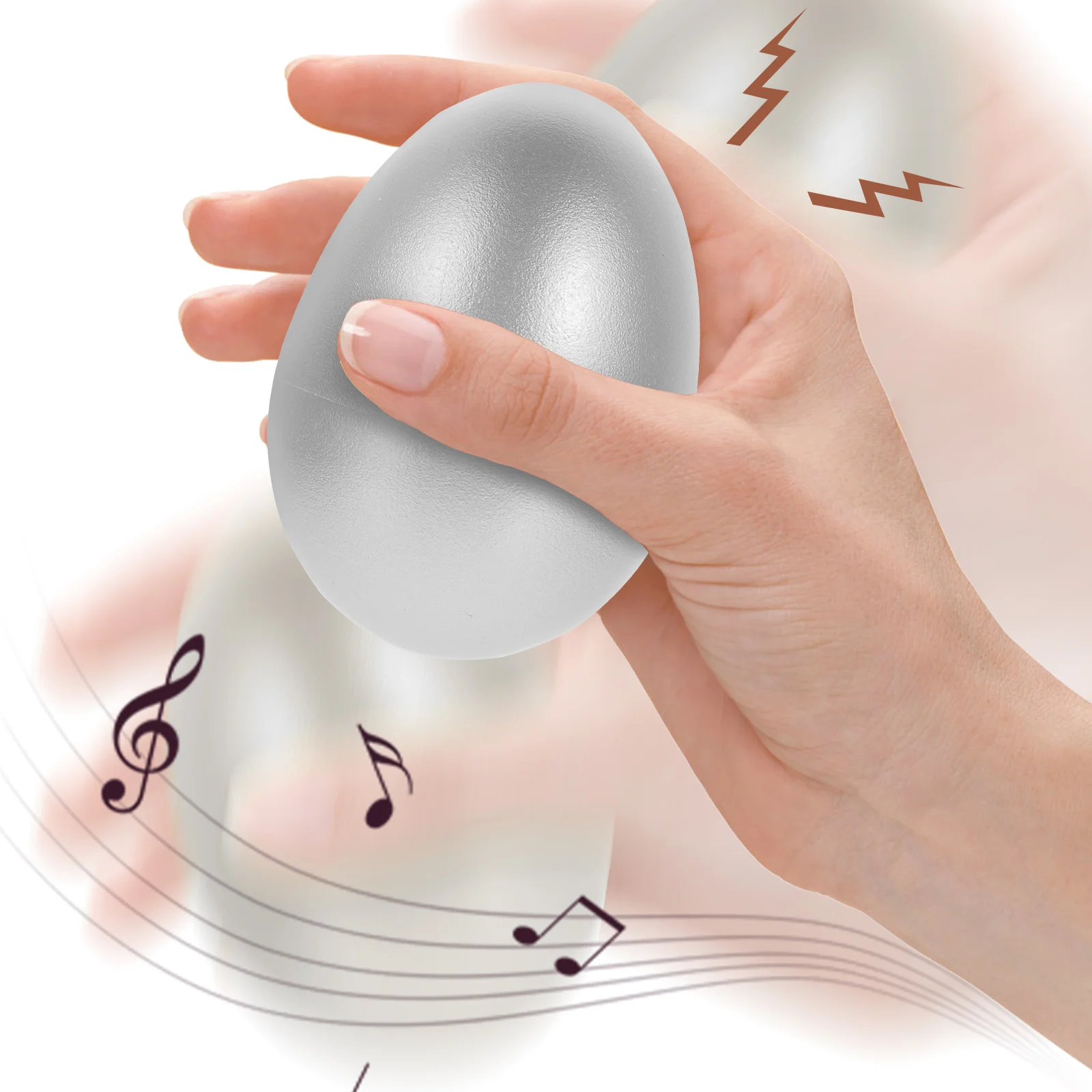 

2 Pcs Baby Musical Instruments Sand Egg Balls Hitting Eggs Multi-purpose Early Educational Silver