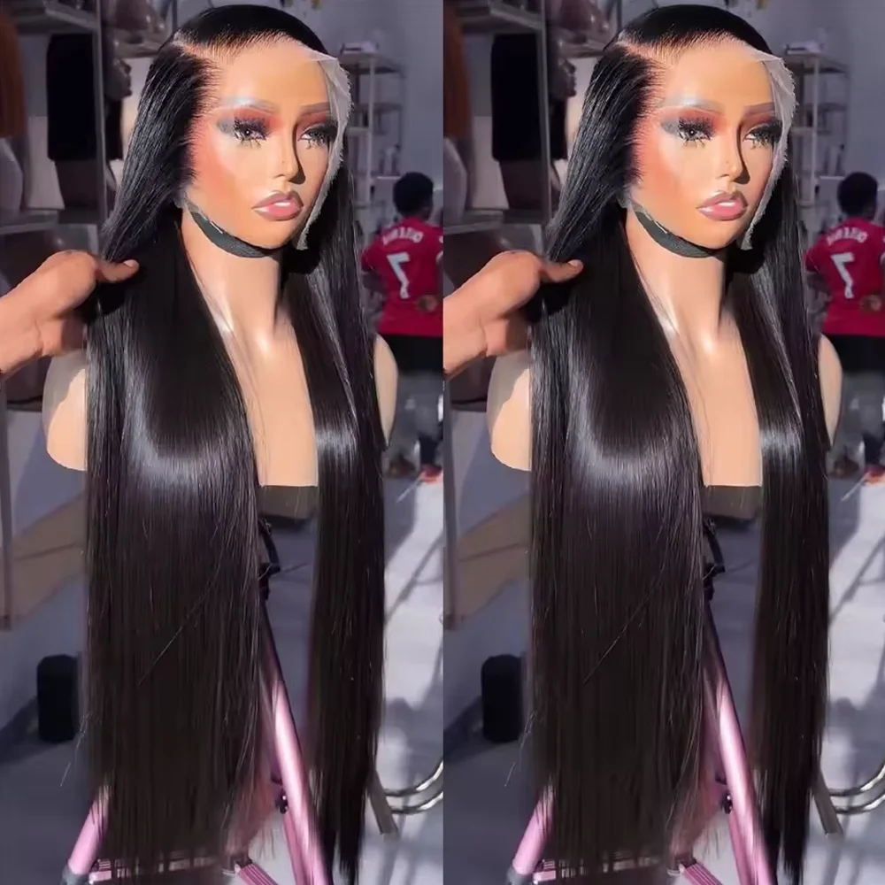 

30 32 42 дюйма 13x4 13x6 HD Прозрачные кружевные фронтальные парики Прямой парик фронтальной части шнурка 250 Плотность Бразильские человеческие волосы для женщин