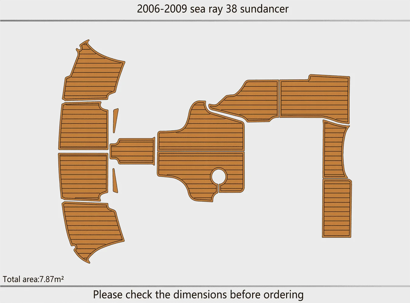 

2006-2009 морская луча 38 резервуар Кокбина Платформа для плавания 1/4 "6 мм Коврик из пенопласта EVA напольный