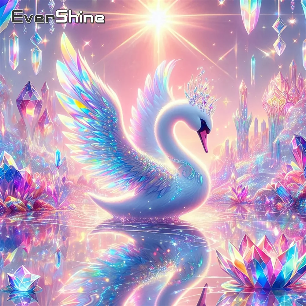 EverShine Voll-Diamant-Stickerei Schwan-Bild Strass-Mosaik Tier 5D Bastelset Malerei Kristall-Dekoration für Zuhause