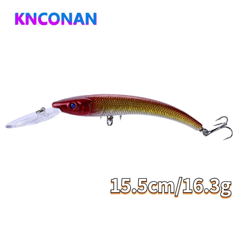 

KNCONAN Artificial 15.5cm 16.3g Minnow Fishing Lure Hard Swim Baits 3D Eye Swimbait Crankbait Artificial Bait Lures