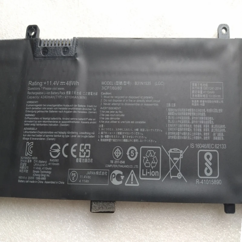 New B31N1535 Laptop Battery For Asus ZenBook UX310 UX310UA UX310UQ UX310UQK UX310UAK UX410UQ UX410UA UX410UAK UX3410UA UX3410UQ