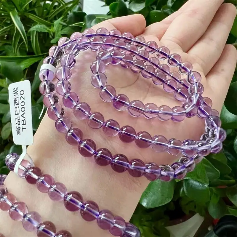 

6.5MM Natural Brazilian Triple Circle Bracelet Women Beautiful Colorful Crystal Energy Healing Fashion Gemstone Jewelry 1PCS