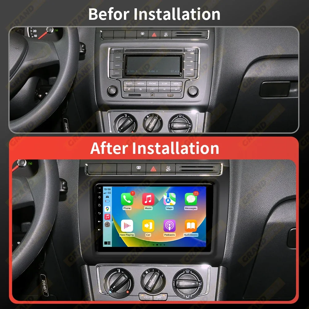 Android 13 Auto Radio 2Din CarPlay Multimedia Video Player For Volkswagen VW POLO sedan 2008-2018 GPS Navigation Car Radio