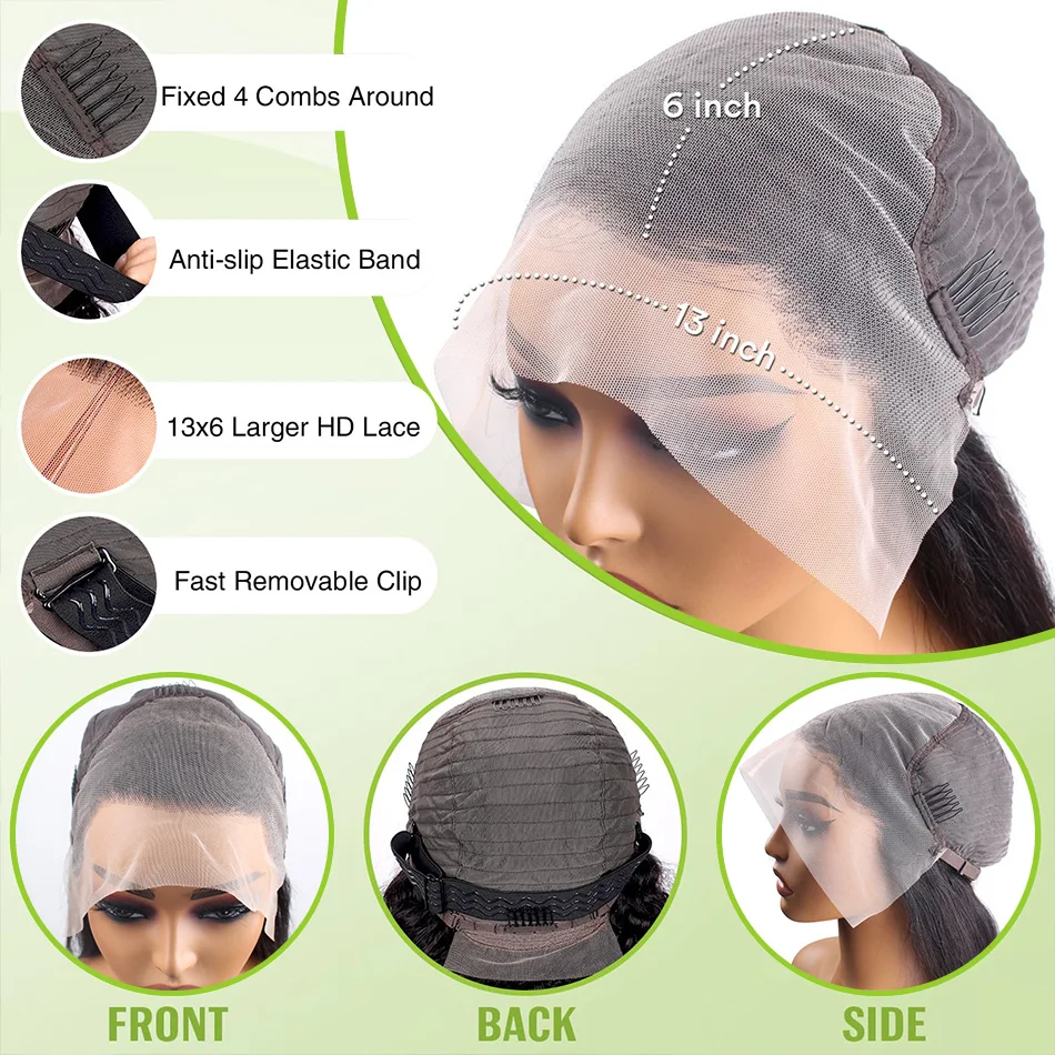 Rossly 1B Black Wig Burmese Curly Human Hair Wig 40 Inch 13X6 13X4 250% Density Baby Hair Pre Plucked HD Lace Wigs for Woman