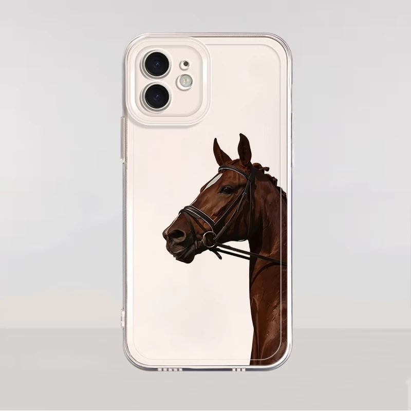 Animal Horse Soft Phone Cover Case for iPhone 17 Pro Max 12 Mini 14 Plus XR 15 Air 16 11 17e XS Max 13 Pro view 5