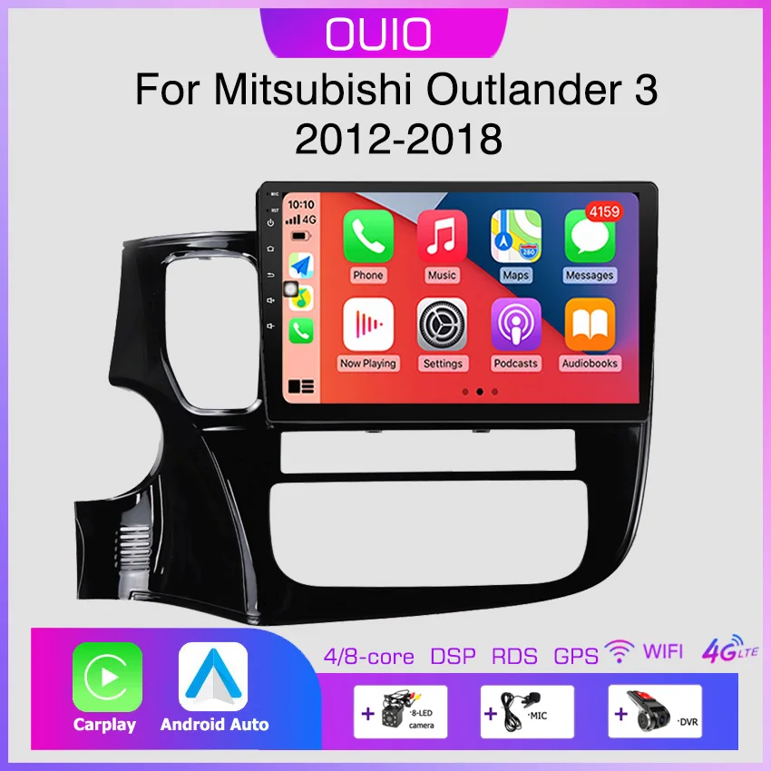 Android13 Carplay radio For Mitsubishi Outlander 3 GF0W GG0W 2012 2013-2018 Car stereo Multimedia Player Android Auto GPS Navi