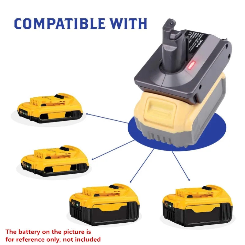 Battery Converter Adapter for Dewalt 18V-20V Li-ion Battery DCB181 DCB182 DCB200 DCB205 Convert To For Dyson V6 V7 V8 HotSell