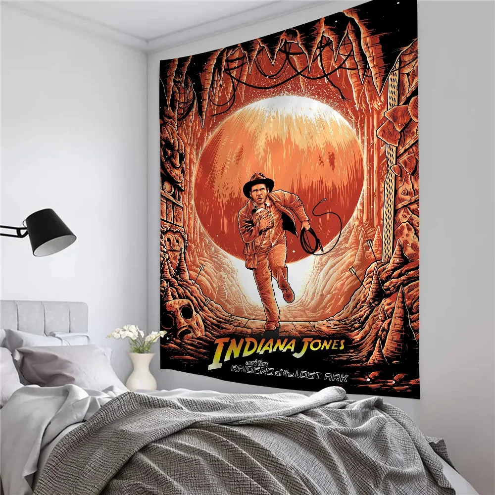 Movie Indiana Jones Printed Large Wall Tapestry Hanging Tarot Hippie Wall Rugs Dorm Home Decor