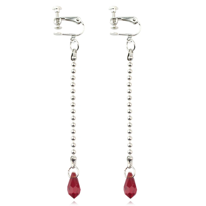 Hunter x Hunter Hisoka Cosplay Earrings Anime HxH Hisoka Star Teardrop Poker Card Dangle Earrings Costume Jewelry Accessories