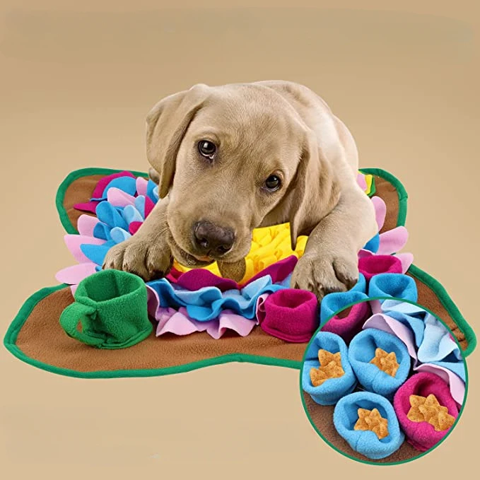 Dog Snuffle Mat Portable Pet Nosework Mat Interactive Feed Puzzle Game Mat For Dog Smell Training Treat