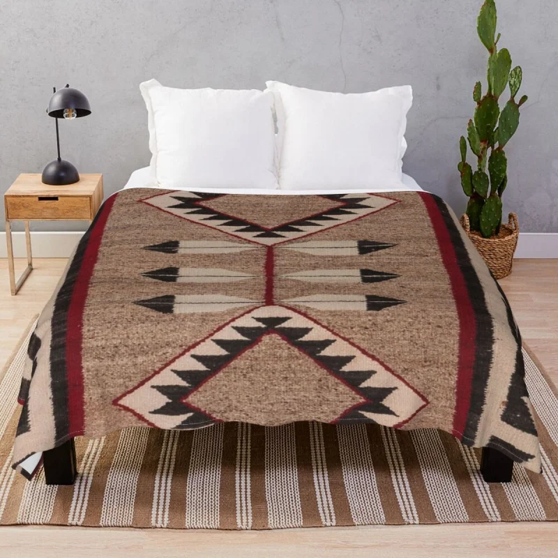 NAVAJO ART Blankets Coral Fleece Textile Decor Fluffy Throw Blanket for Bedding Sofa Camp Cinema