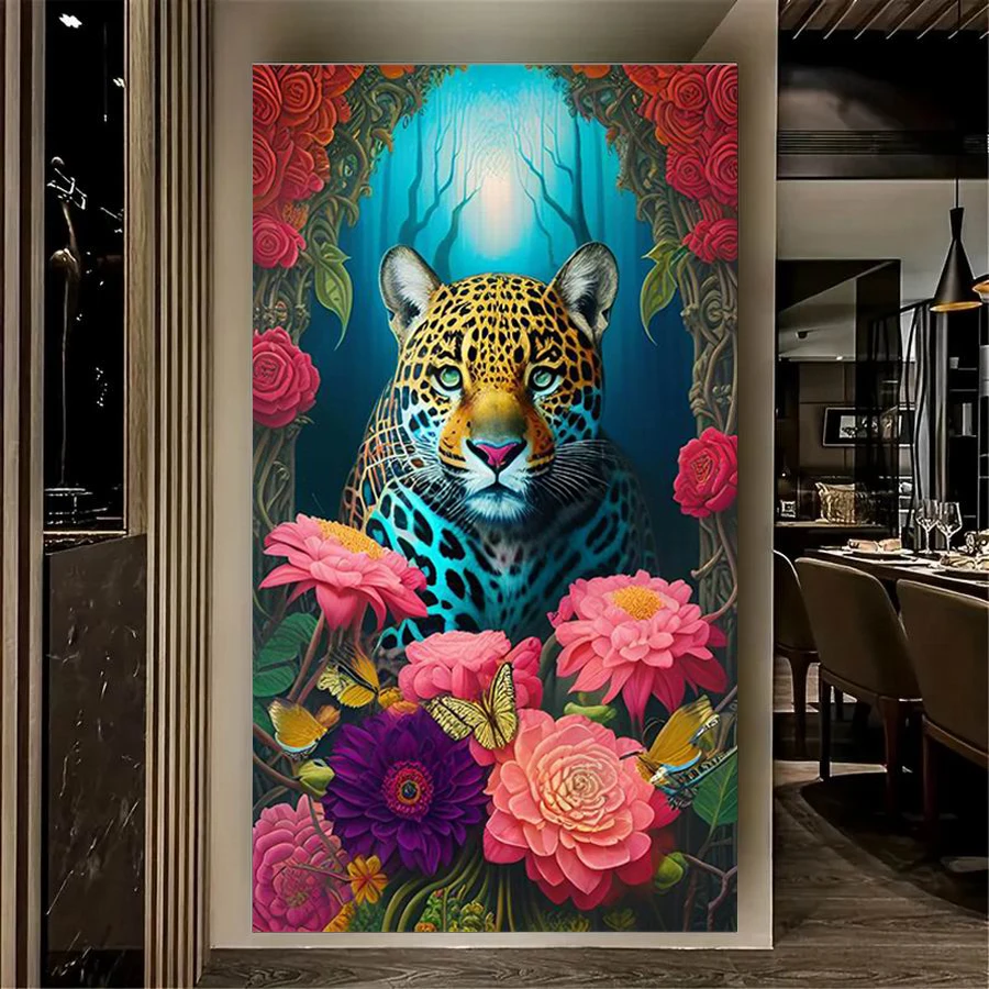 

Jungle Animals Diamond Painting New Arrival Large Size Wild Leopard Diy Full Mosaic Embroidery Flowers Picture Wall Decor