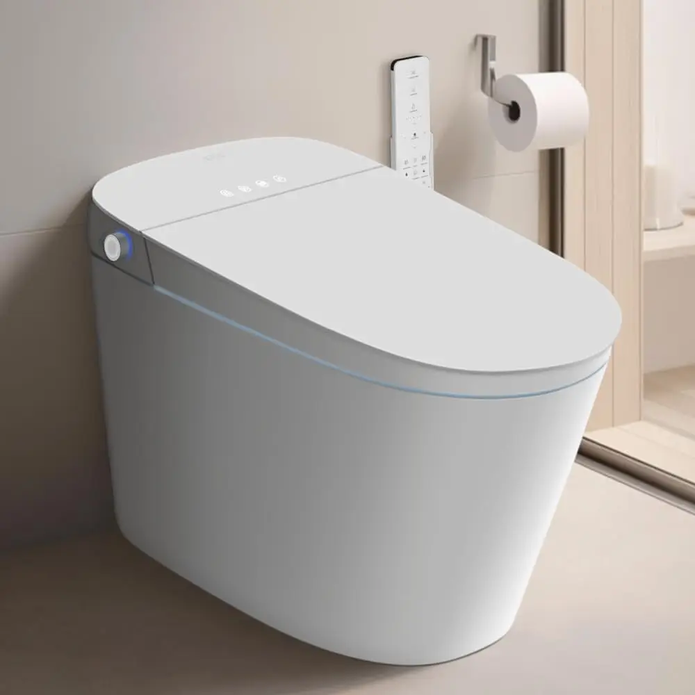 Smart Toilet Bidet with Tank Built in Dual Auto Flush & Heated Seat Elongated One Piece Bidet Toilets Combo