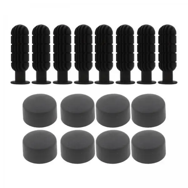 5x Handle Grips & End Plugs Table Football Black Foosball Replacement Stopper