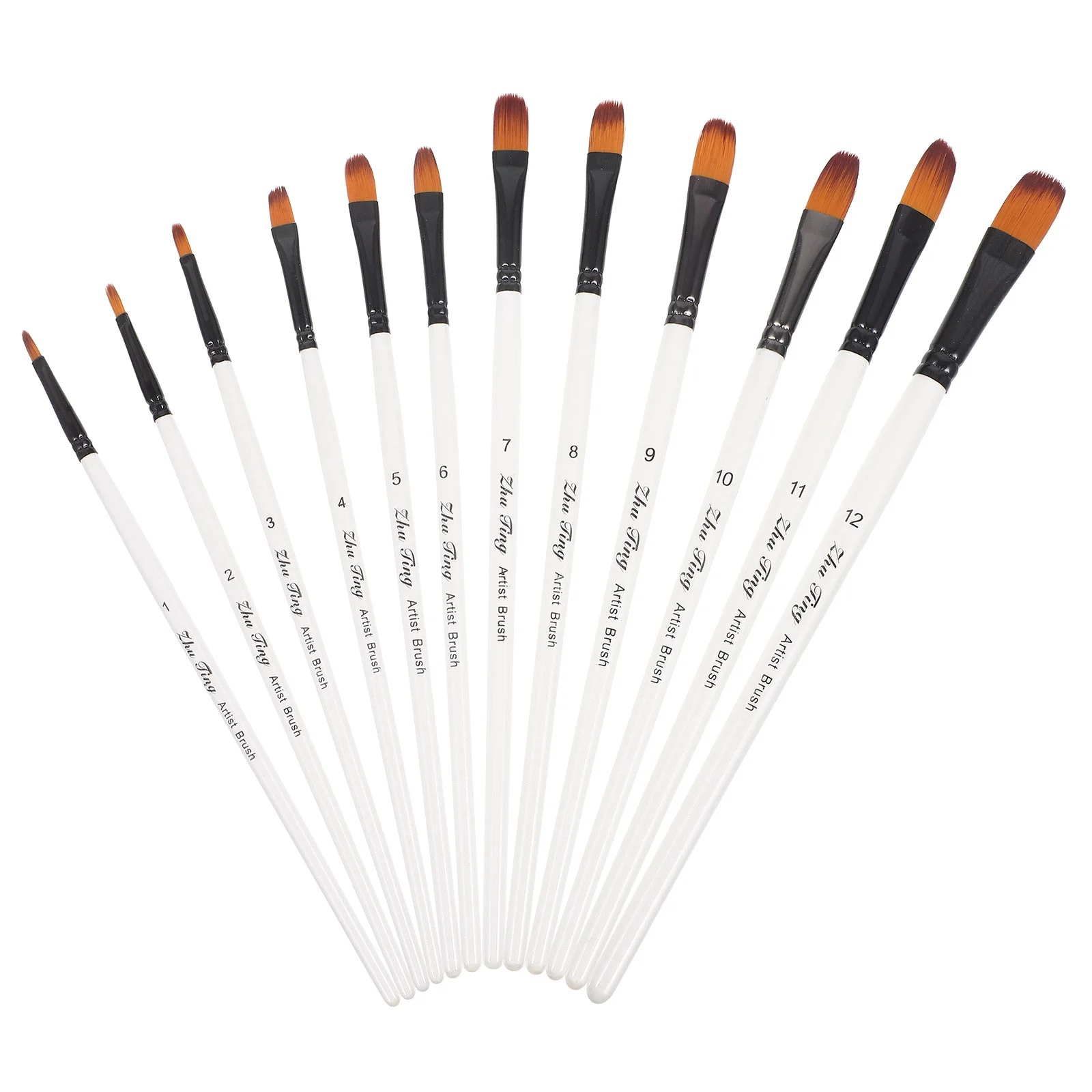 

12 Pcs Nylon Paint Brush Painting Watercolor Brushes Oil Paintbrush Bamboo Child