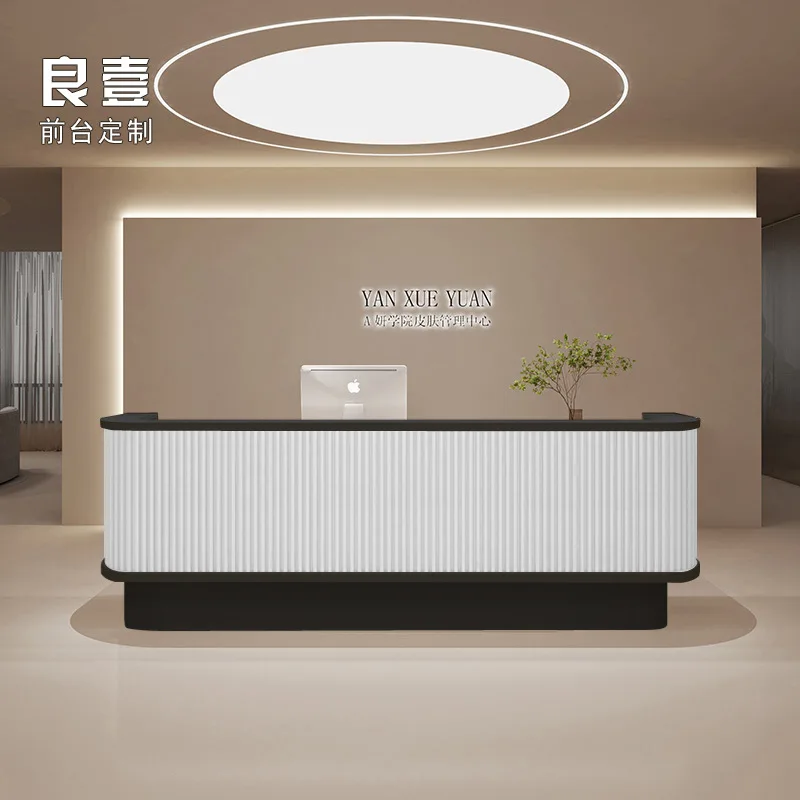 Simple beauty salon light luxury checkout page Barber shop Medical beauty company front desk