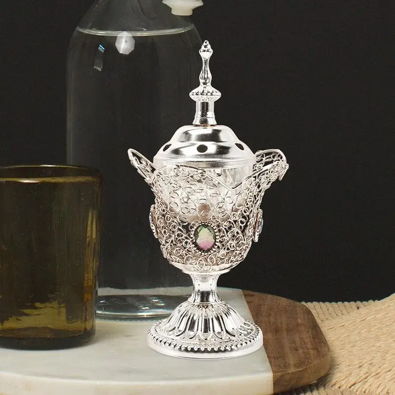 

Retro Electric Incense Burner Metal Censer Burner Middle East Vintage Church Sandalwood Fragrance Stove Home Decor EU Plug