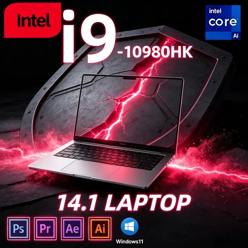 Practical Laptop I9‑10980HK,14.1" 120Hz IPS FHD High Refresh 16/32GB RAM 2TB SSD Backlit Keyboard Win11 Daily‑use Notebook