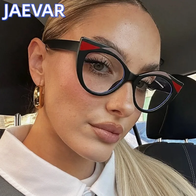 

JAEVAR's New Retro Cat Eye Women's Glasses Frame Is Fashionable And Versatile Anti Blue Light Flat Glasses For Women 97286
