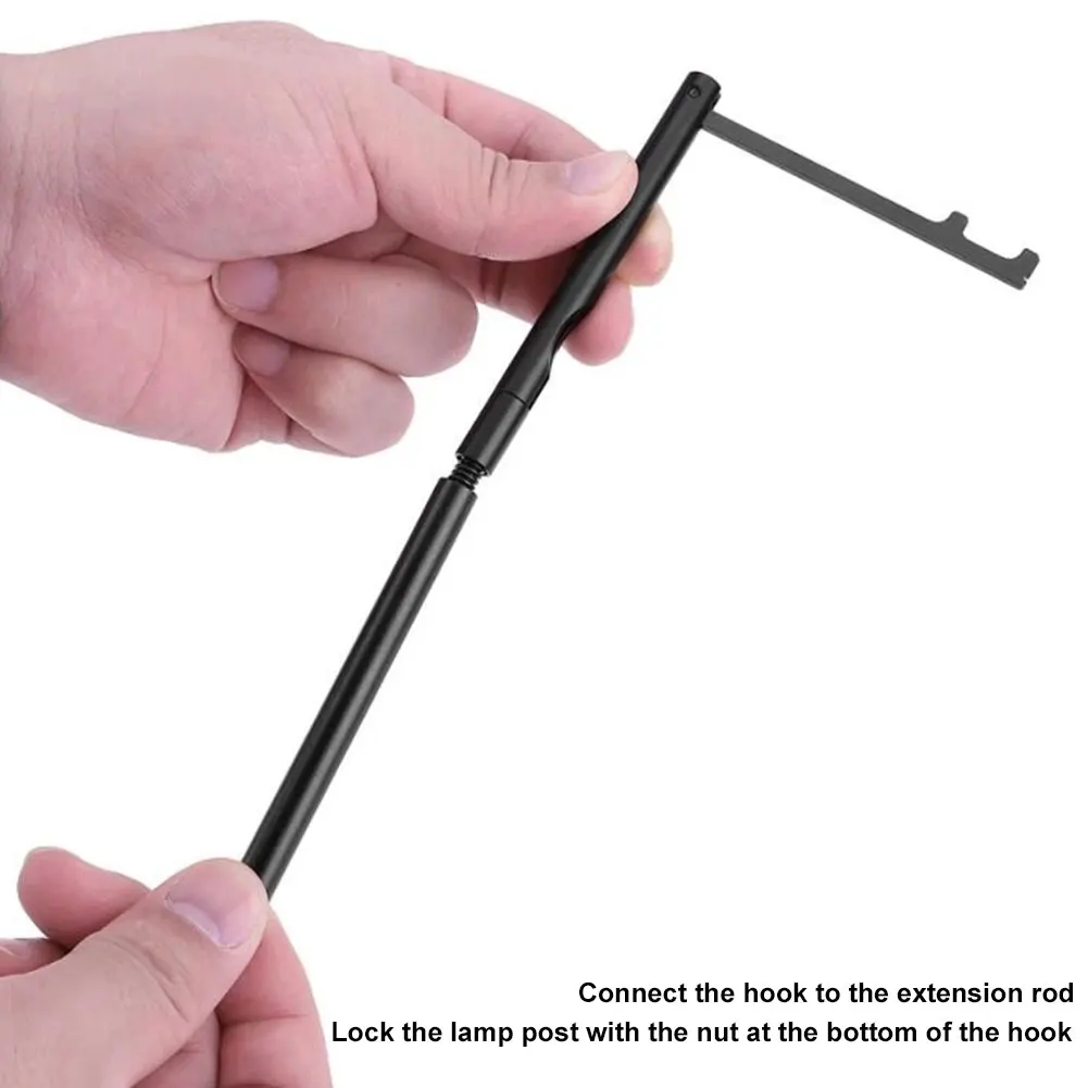 Dobrável acampamento dobrável lâmpada pólo 1/4 tripé parafuso portátil lanterna de acampamento suporte para acampamento caminhadas ao ar livre piquenique pesca