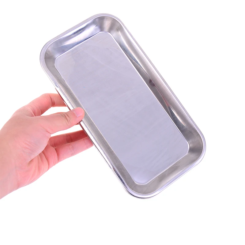 1PCS Stainless Steel Surgical Medical Rectangle Tray Disinfection Plate For eyebrow lip Tattoo Sterilization High Quality