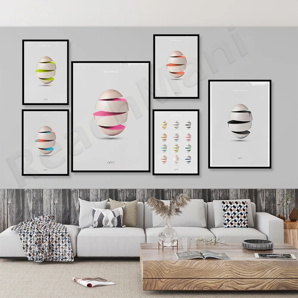 EGGTONE Limited Edition Print (Pantone Easter Egg) Canvas Painting Poster and Printed Wall Art Modern Room Decoration