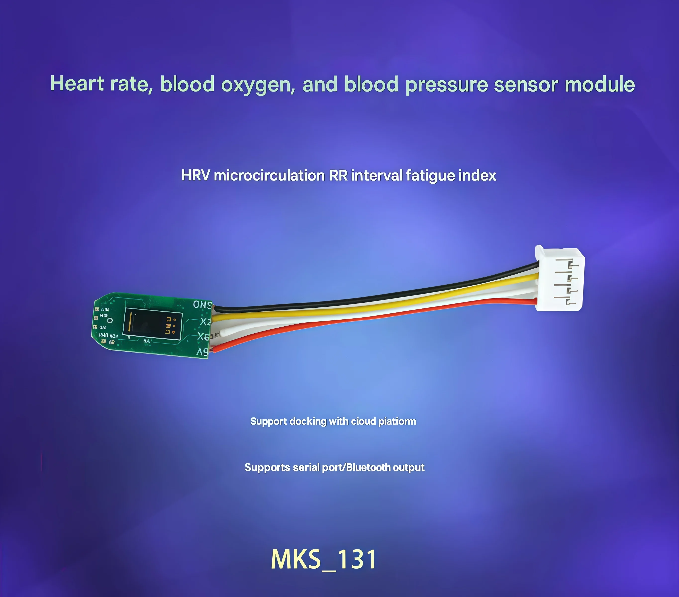 MKS-131-ble Bluetooth Heart Rate, Blood Pressure, and Blood Oxygen Detection Module with Case and Report, and Mini Program