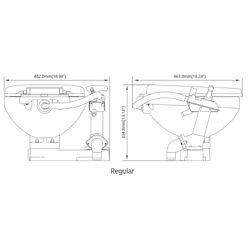 Modern Electric Macerator Toilet for Yacht & Marine 12v 24v Self-Priming Square Bowl P-Trap One Piece Structure for Boats