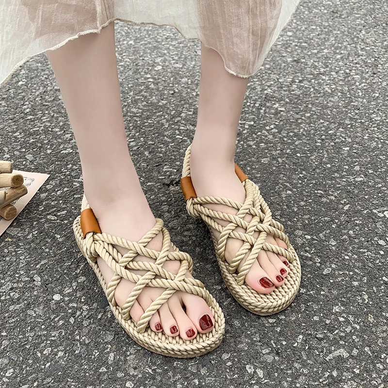 Sandals Woman Shoes Braided Rope with Traditional Casual Style and Simple Creativity Fashion Sandals Women Summer Shoes