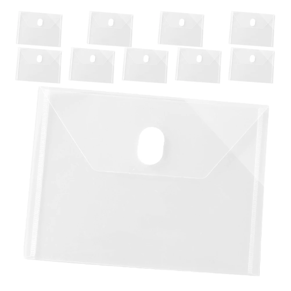 

10 pcs Transparent Document Bags Plastic File Folders Clear Envelopes For Receipts Papers Storage Office Use