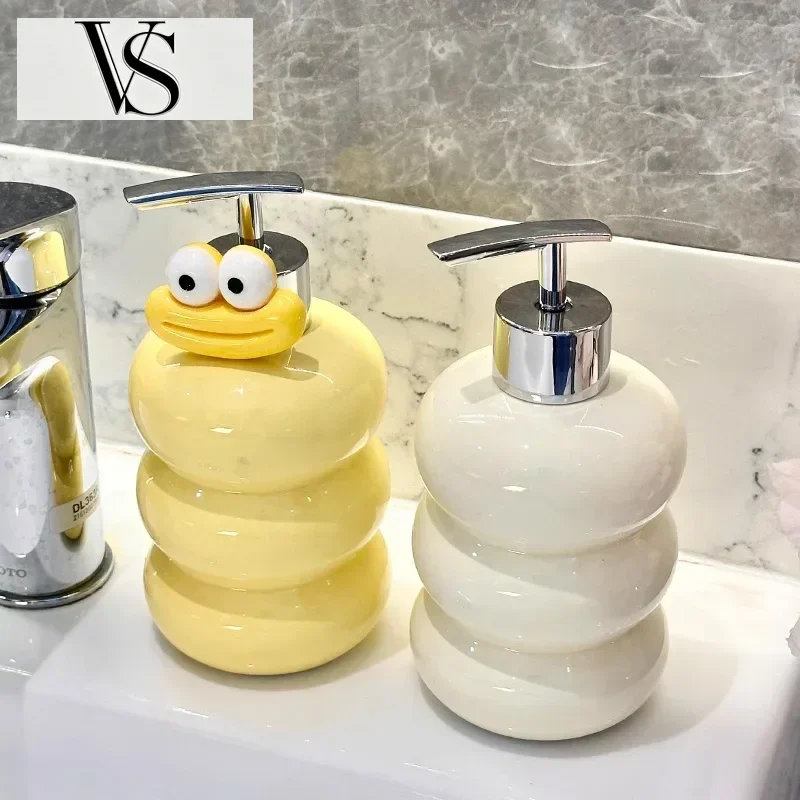 Press Bathroom Bottle Gel Shower Hotel Shampoo Lotion Bathroom Accessories Ceramic Luxury Hand Sanitizer Bottle