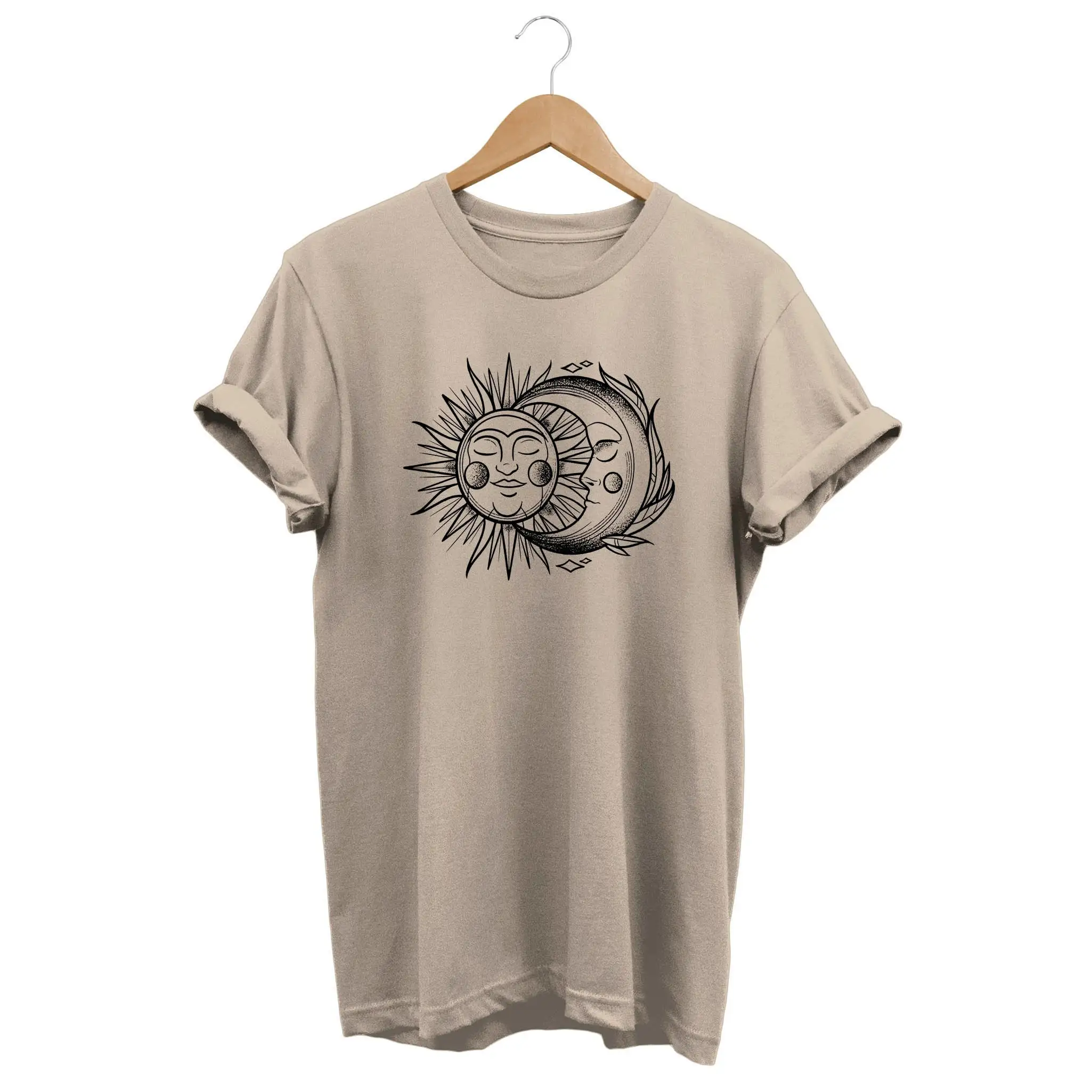 Sun and Moon T shirt Alternative Grunge Clothing Zen Outfit Yoga Apparel Meditation Clothes Zodiac Top Phases