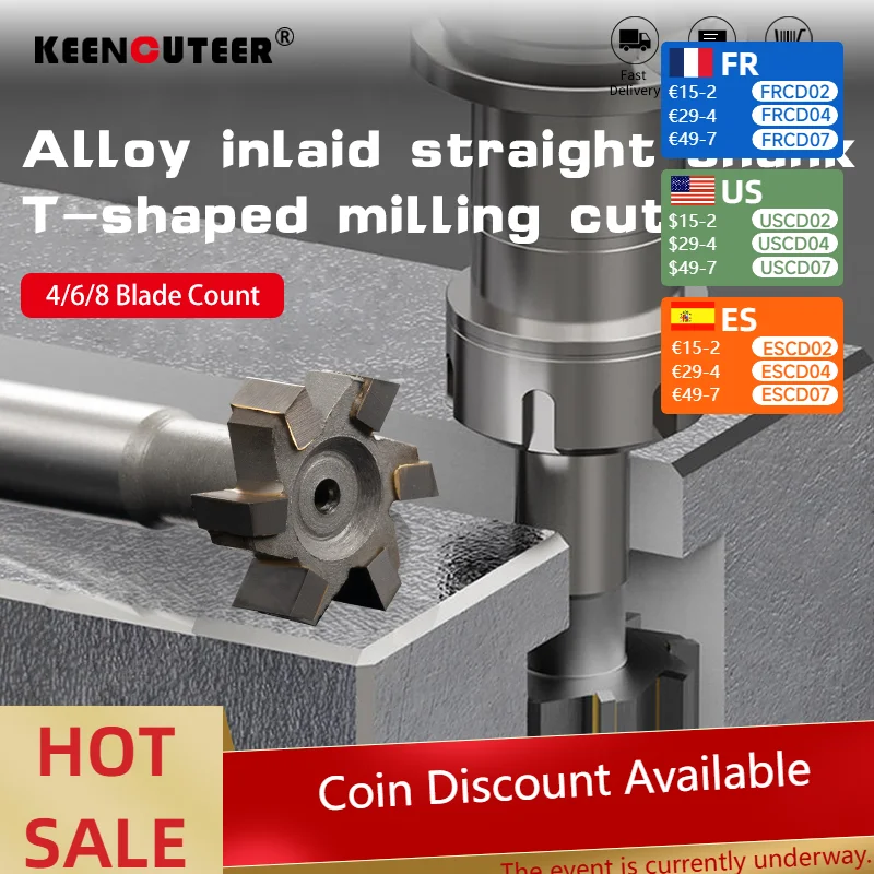 

Welded Carbide T Slot Milling Cutter Tungsten Steel End Mill Cutter Router Bit for Metal Keyway Diameter 12-60MM