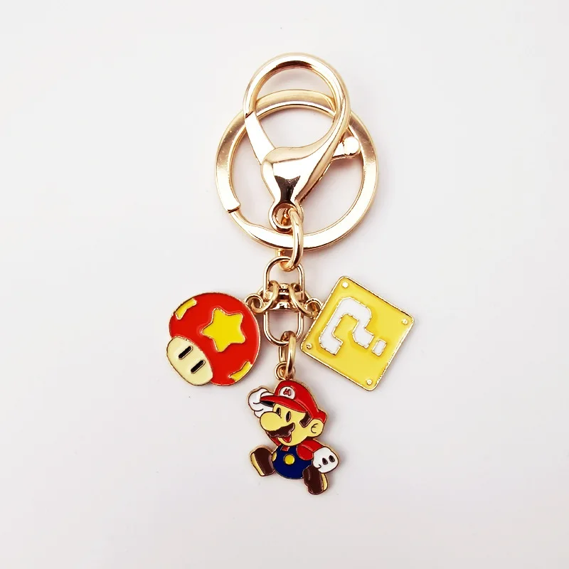 Cartoon Super Mario Bros Keychain Pendant for Man Women Anime Key Chain Accessories Child Bag Charm Decorations Car Key Charms