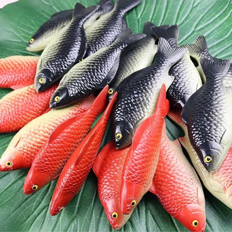 1pc Artificial Fish Red Black Ornaments Creative Fake Fish Model for Home Decor Photography Props Party Festival Decoration Tool