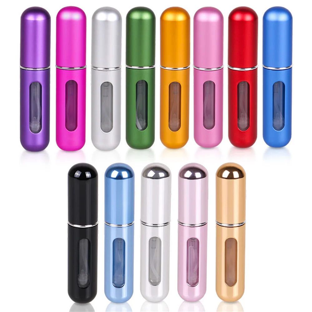 5pcs/lot 5ml Atomizer Perfume Spray Bottle for Travel Dispenser Portable Refillable Aluminum Perfume Atomizer Perfume Liquid