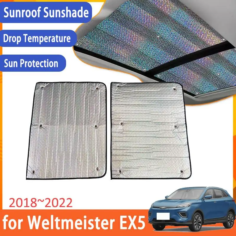 

Sunroof Sunshade for Weltmeister EX5 2018 2019 2020 2021 2022 Accessories Roof 2X Sunscreen Heat Insulation Windshield Sticker