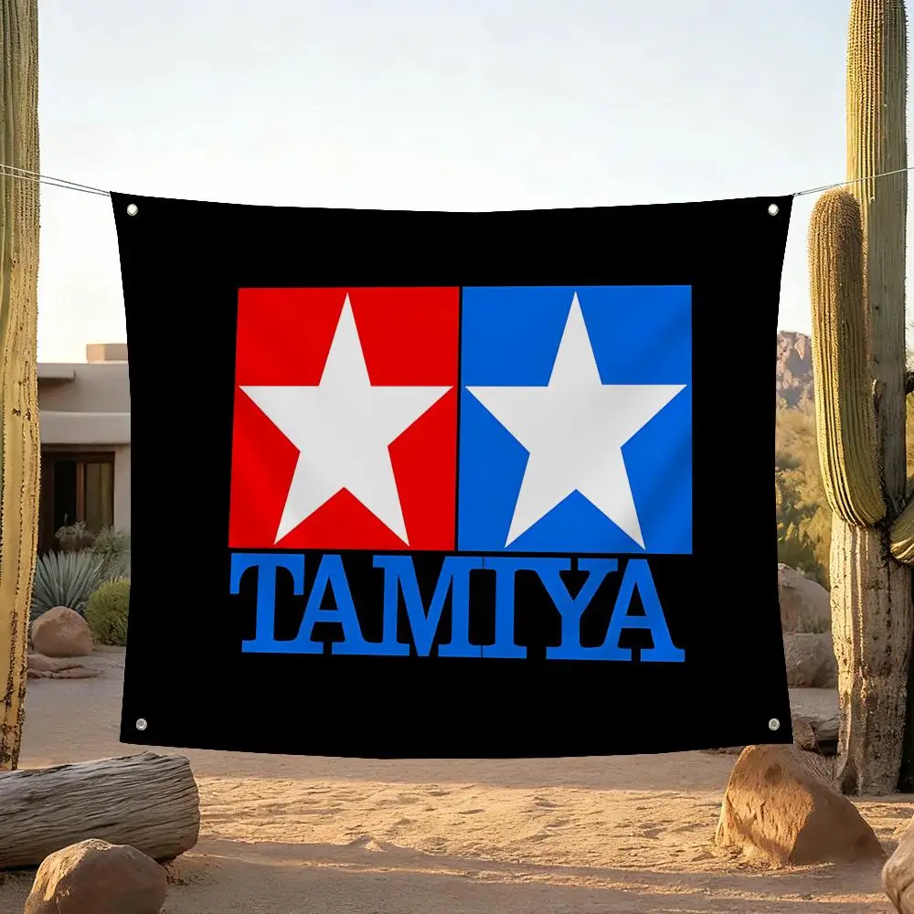 Brand T-Tamiya Cool Logo Flags Home Yard & Garden Decor Banner - Indoor Outdoor Wall Hanging Flag