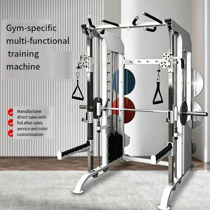 Smith Machine with Cable Crossover System, All-in-One Functional Trainer, Commercial & Home Gym Equipment, Power Rack for Squats