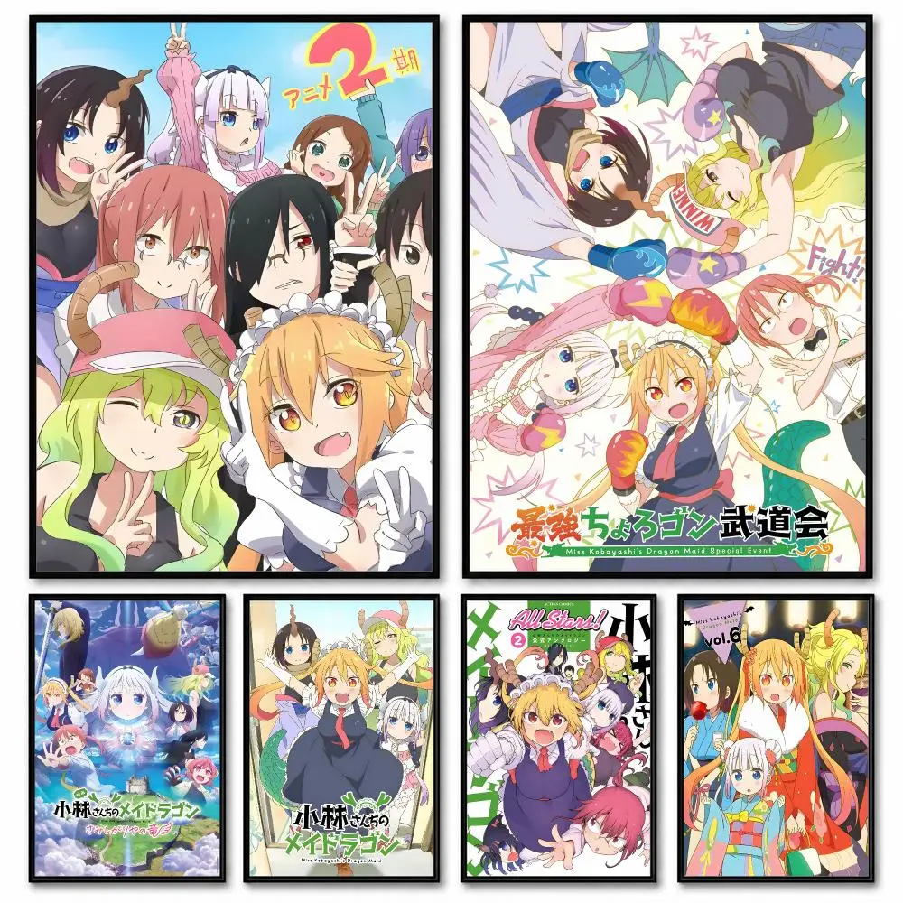 Miss Kobayashi's Dragon Maid Poster Room Decor Home Wall Art Printing Waterproof Garage BedRoom Posters Gift