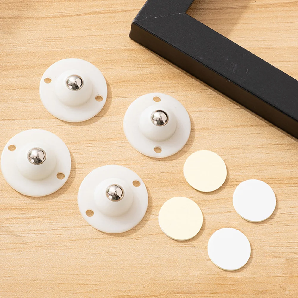 8 Pcs Paste The Universal Pulley Swivel Casters Mini Fixed Wheels Flowerpot Storage Case Adhesive