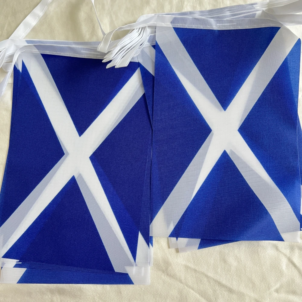 YIXIN 20 Pcs Scottish National Flags 14X21CM Hanging Bunting Banner Flag  Party Event Sports Celebration Decoration Home Decorat