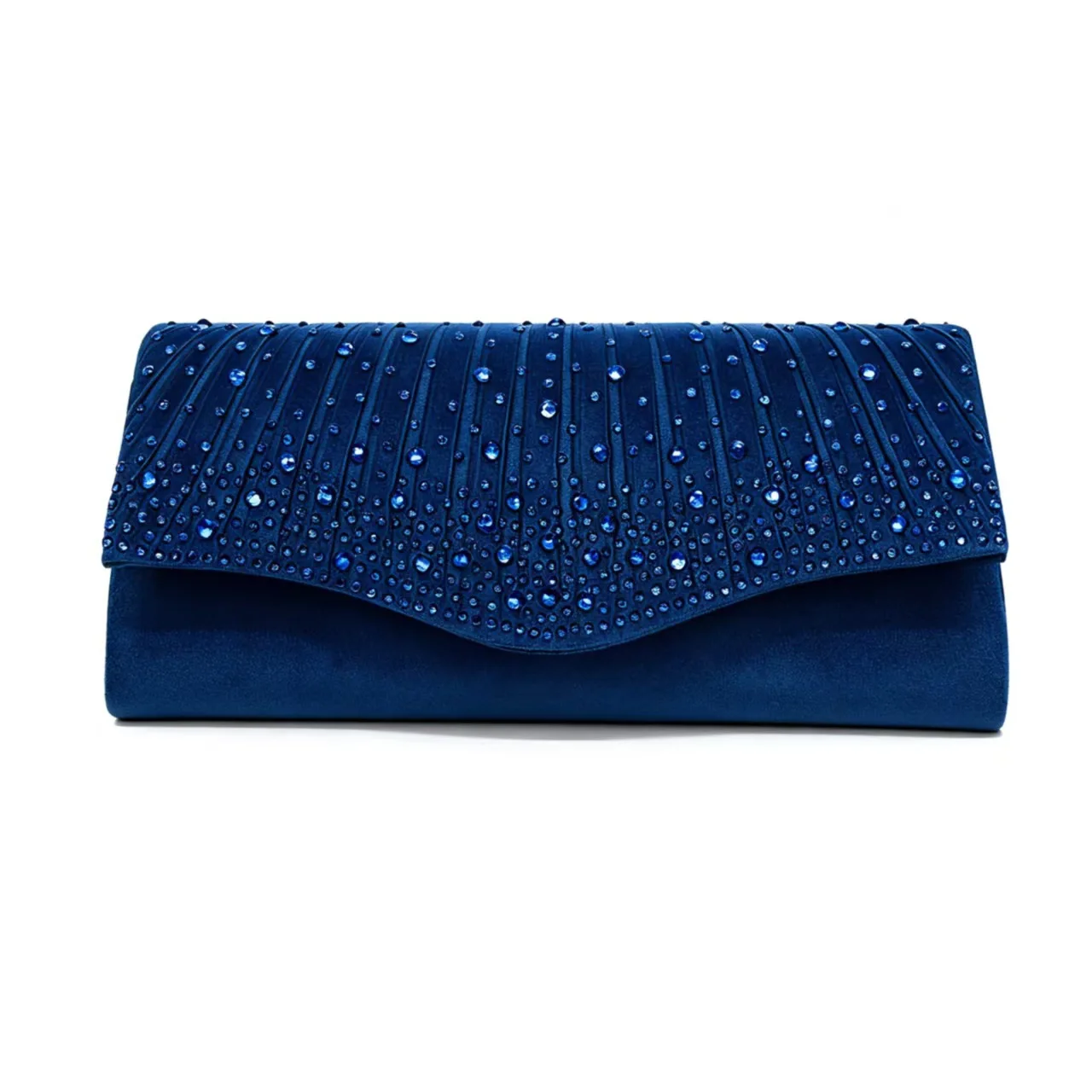 Deep Blue Silver Black Envelope Dinner Evening Bags Fine Crystal Inlay Ladies Clutches Prom Party Chain Shoulder Bag For Women