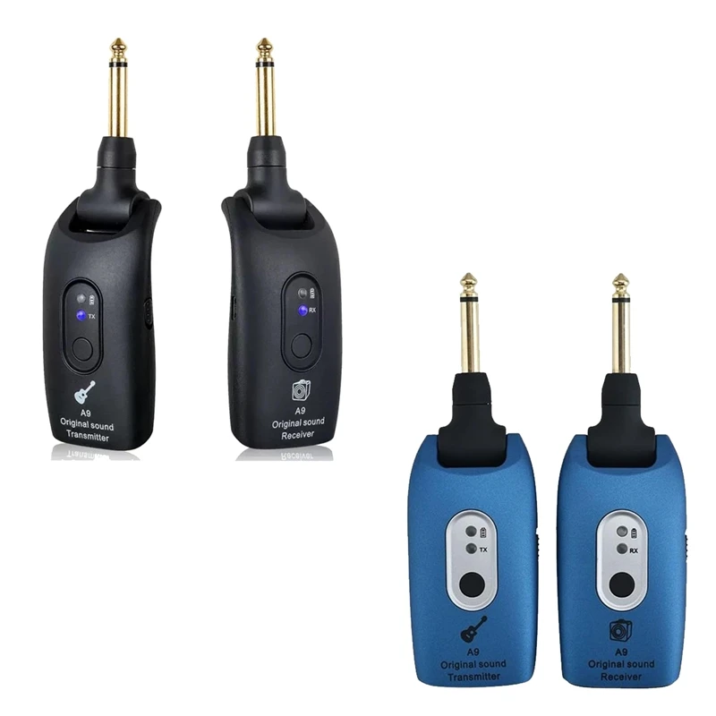 

2.4Ghz Wireless Guitar System Rechargeable Audio Wireless Transmitter Receiver For Electric Guitar Bass -Black Durable