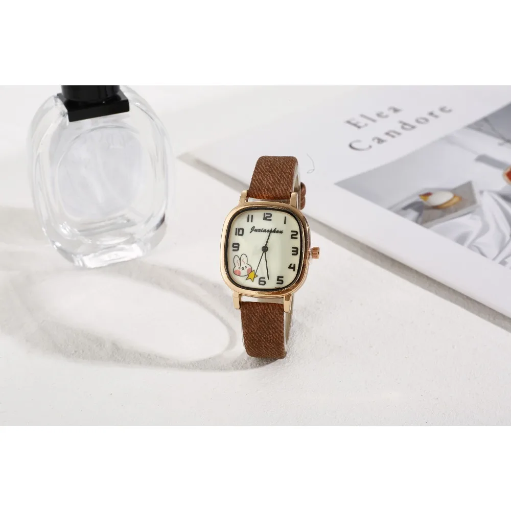 

New Cute Women's Watches Simple Lovely Quartz Wristwatches Square Watches Girl Students Clocks Gifts Square Subdial Ladies Watch