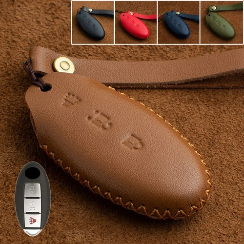 a-本革車のキーケースカバー-日産-370z-アルティマ-エクストレイル-タイタン-ローグ-バーサ用